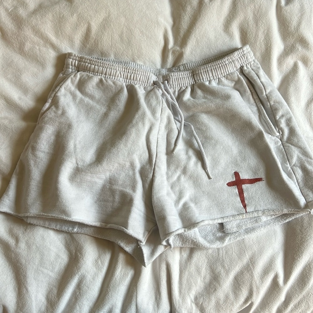 American Apparel White Sweat Shorts